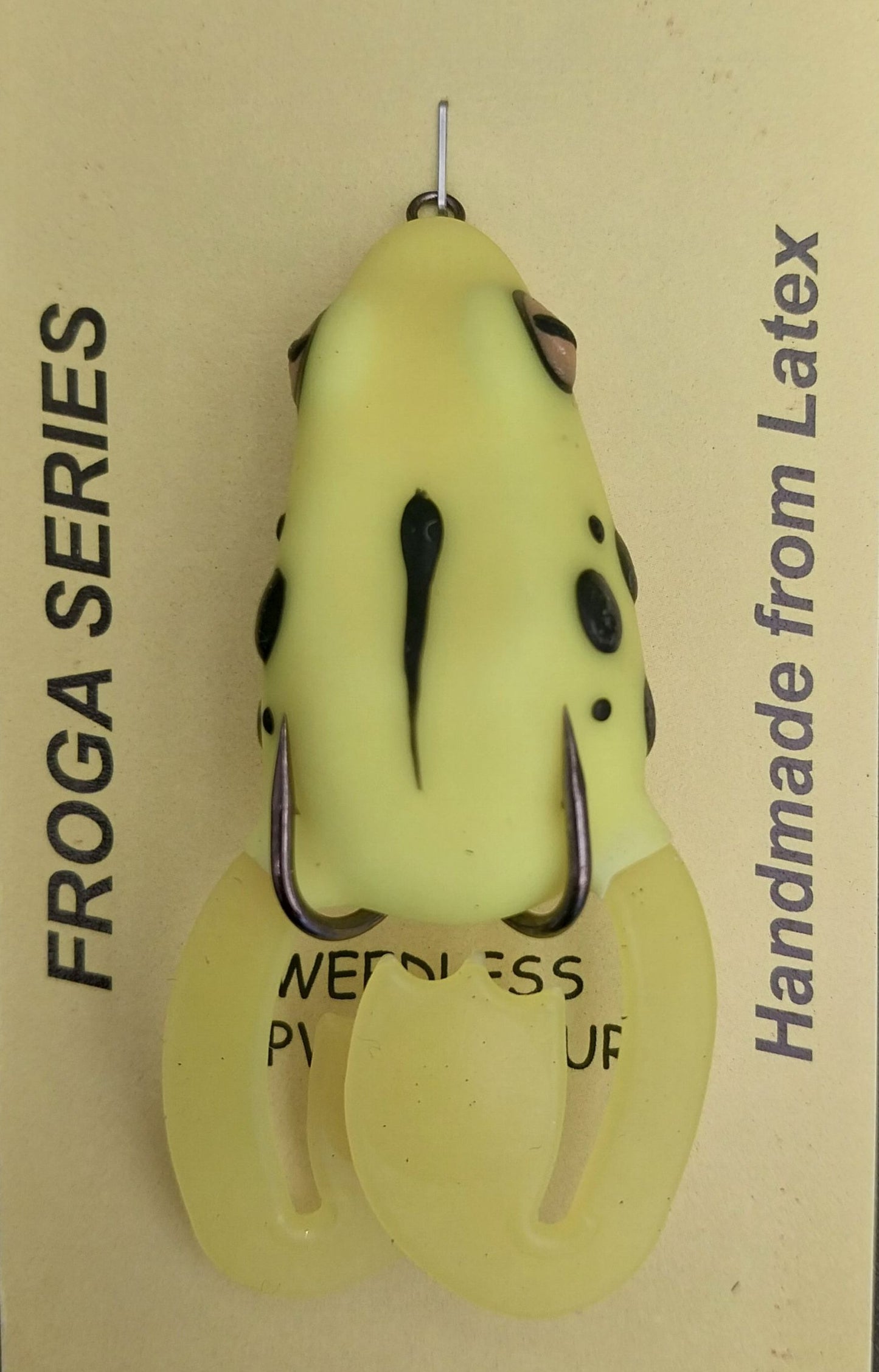 Cloga Frog Lures, 45mm Yellow Black Spot Gold Eye, Flapa